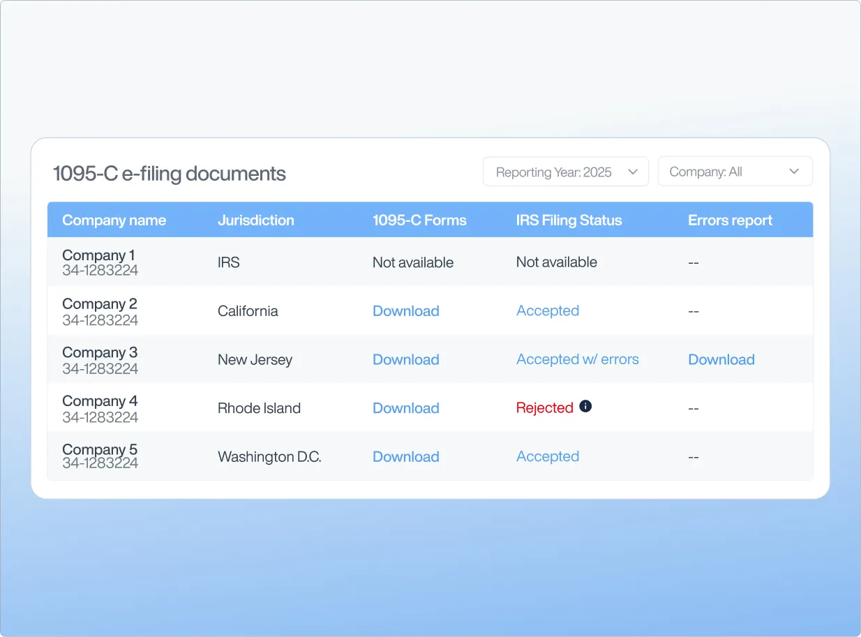 1095-C e-filing documents